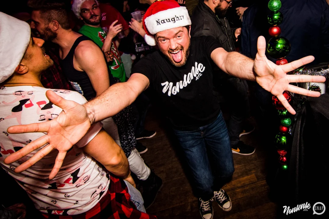 Nonsense: 2018 Holiday Dance Party Spectacular! Friday, December 21, 2018 at The Basement, East Atlanta. Santa! Krampus! Elves! Kimber! Fuller! Edgewood Nasty! Friends! ALL THE LIGHTS! This is Nonsense. Photo by Stephanie Heath/Oh Snap.
