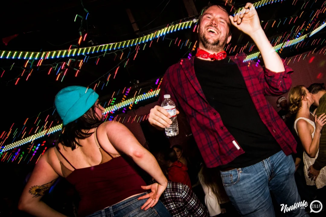Nonsense: 2018 Holiday Dance Party Spectacular! Friday, December 21, 2018 at The Basement, East Atlanta. Santa! Krampus! Elves! Kimber! Fuller! Edgewood Nasty! Friends! ALL THE LIGHTS! This is Nonsense. Photo by Stephanie Heath/Oh Snap.