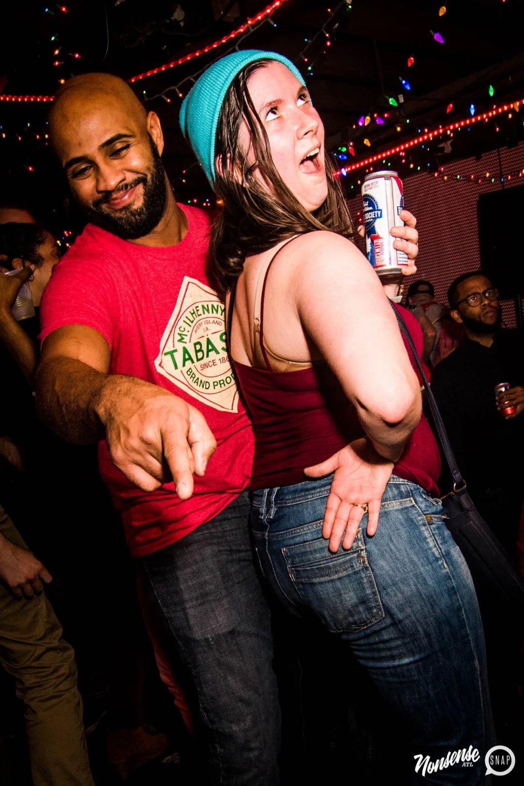 Nonsense: 2018 Holiday Dance Party Spectacular! Friday, December 21, 2018 at The Basement, East Atlanta. Santa! Krampus! Elves! Kimber! Fuller! Edgewood Nasty! Friends! ALL THE LIGHTS! This is Nonsense. Photo by Stephanie Heath/Oh Snap.