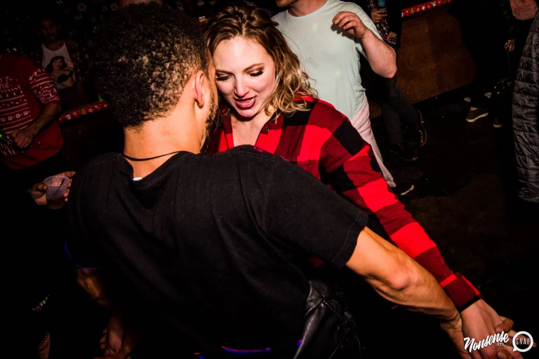 Nonsense: 2018 Holiday Dance Party Spectacular! Friday, December 21, 2018 at The Basement, East Atlanta. Santa! Krampus! Elves! Kimber! Fuller! Edgewood Nasty! Friends! ALL THE LIGHTS! This is Nonsense. Photo by Stephanie Heath/Oh Snap.