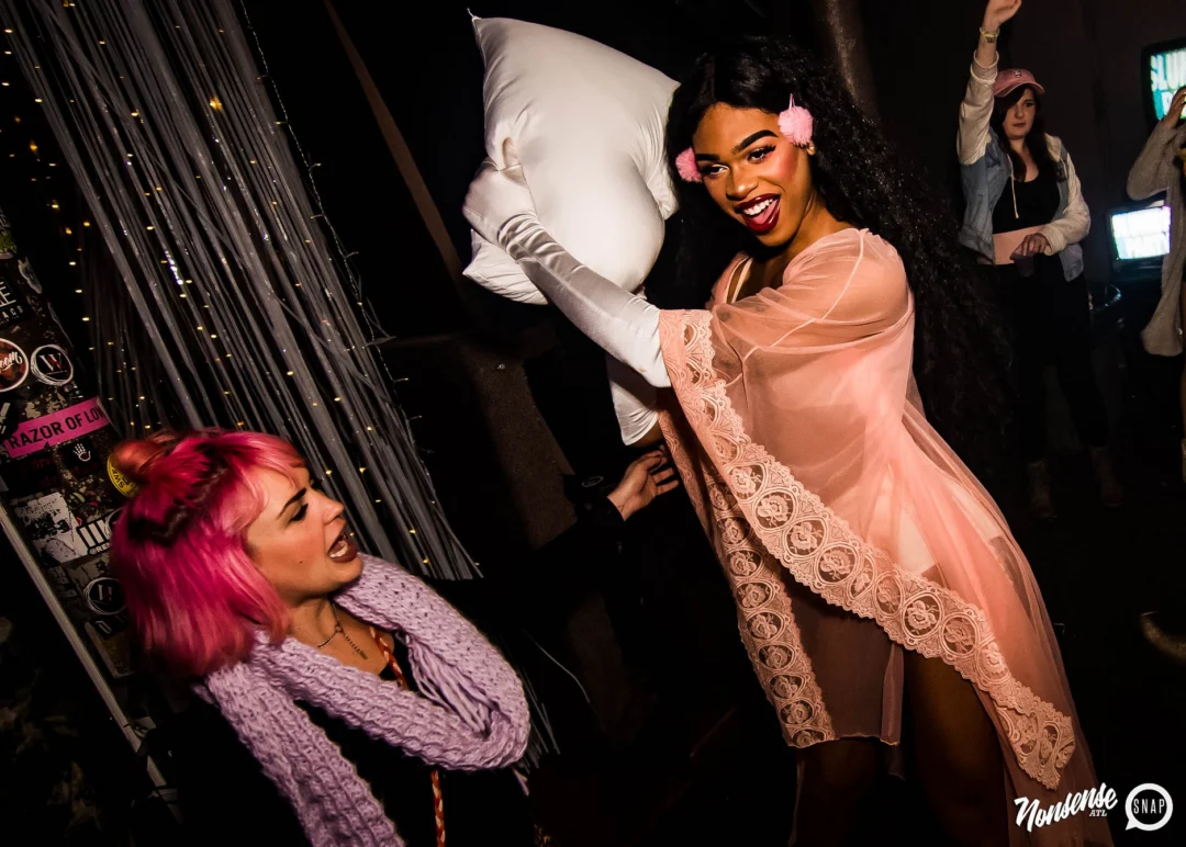 Nonsense: Slumber Party - January 18, 2019 at The Basement, East Atlanta. Nonsense will give you a new experience and reason to leave the couch on the 3rd Friday of every month! Kimber is the DJ. Photos by OhSnap.