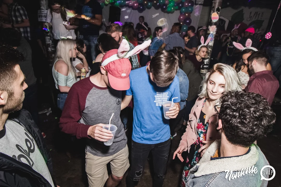 Nonsense Easter Egg Hunt! April 2019! The Basement - East Atlanta. Kimber was the DJ. Photo by Oh Snap.