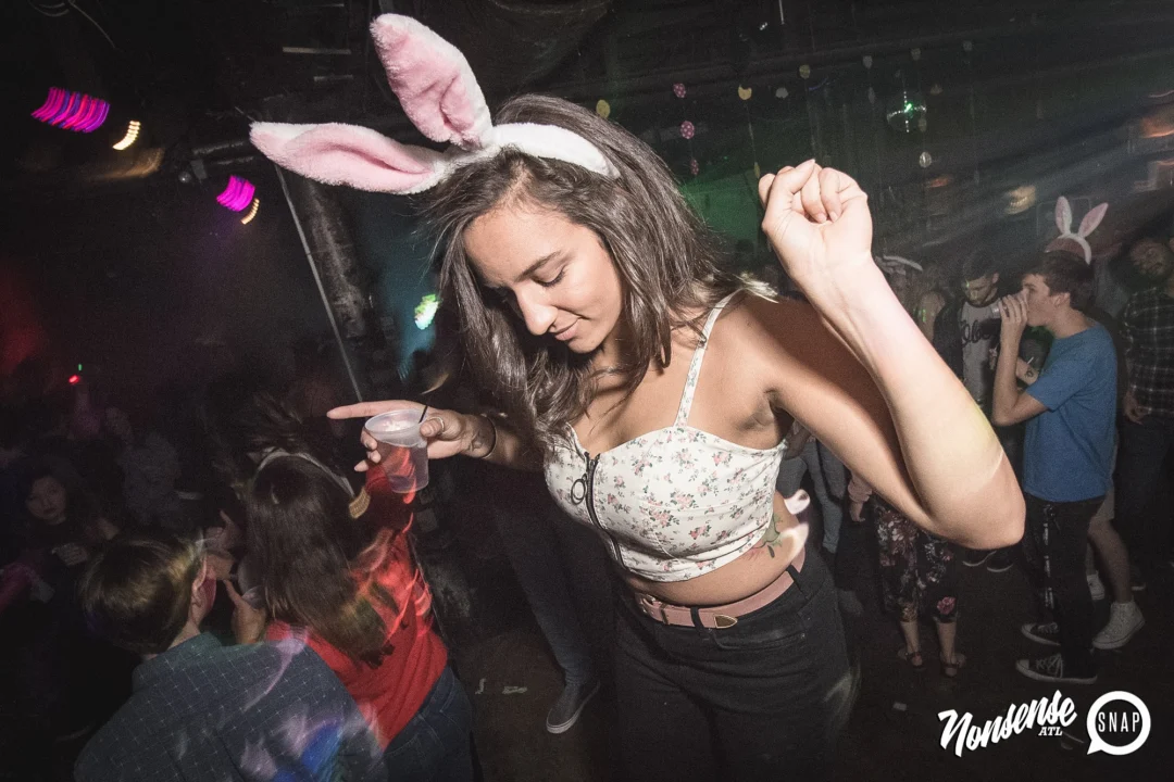 Nonsense Easter Egg Hunt! April 2019! The Basement - East Atlanta. Kimber was the DJ. Photo by Oh Snap.