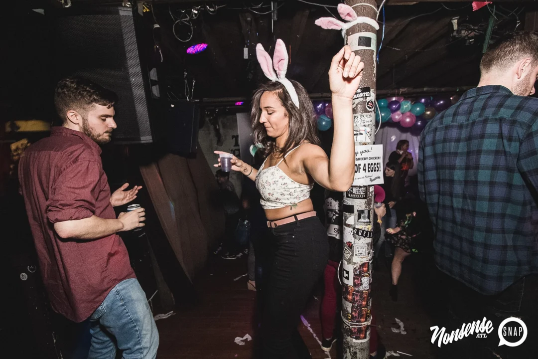 Nonsense Easter Egg Hunt! April 2019! The Basement - East Atlanta. Kimber was the DJ. Photo by Oh Snap.