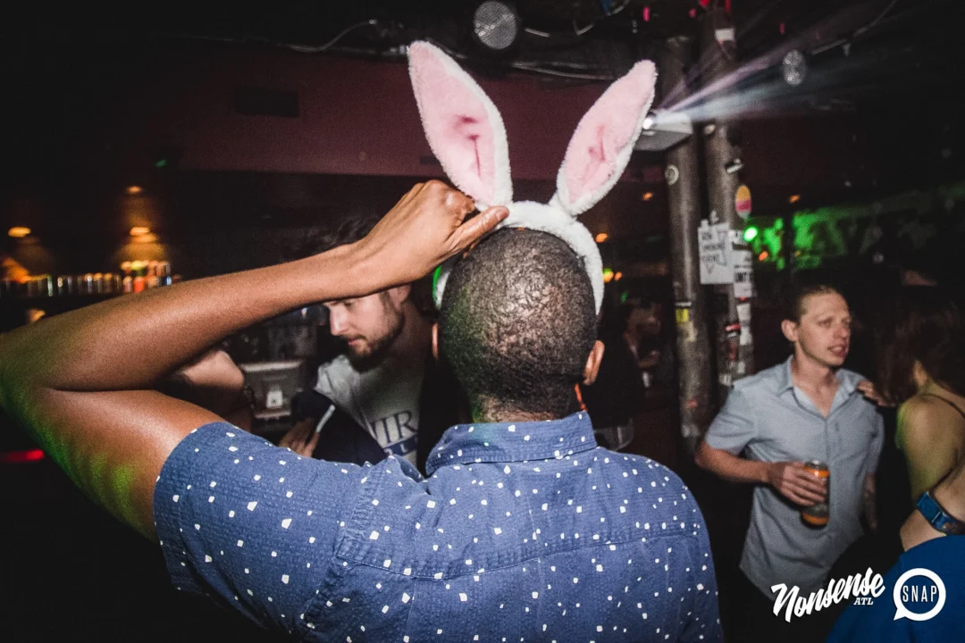 Nonsense Easter Egg Hunt! April 2019! The Basement - East Atlanta. Kimber was the DJ. Photo by Oh Snap.