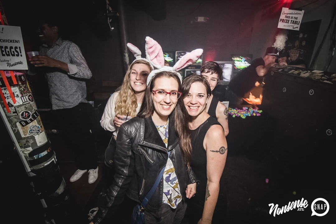 Nonsense Easter Egg Hunt! April 2019! The Basement - East Atlanta. Kimber was the DJ. Photo by Oh Snap.