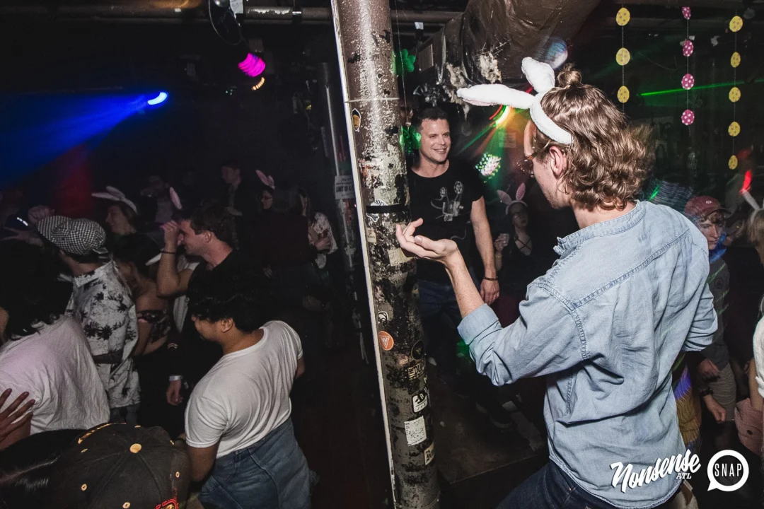 Nonsense Easter Egg Hunt! April 2019! The Basement - East Atlanta. Kimber was the DJ. Photo by Oh Snap.