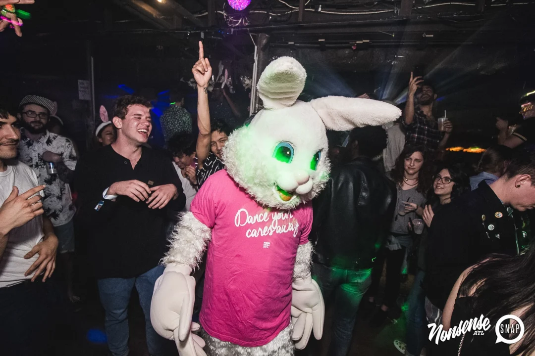 Nonsense Easter Egg Hunt! April 2019! The Basement - East Atlanta. Kimber was the DJ. Photo by Oh Snap.