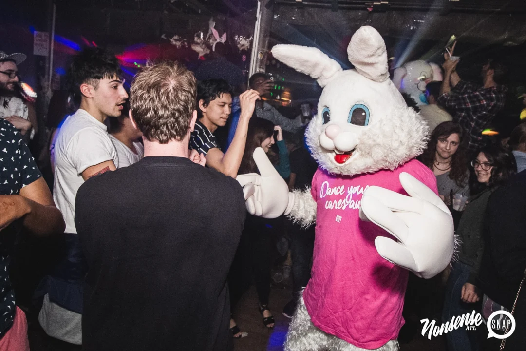 Nonsense Easter Egg Hunt! April 2019! The Basement - East Atlanta. Kimber was the DJ. Photo by Oh Snap.