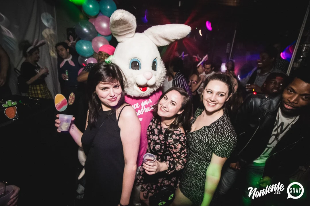 Nonsense Easter Egg Hunt! April 2019! The Basement - East Atlanta. Kimber was the DJ. Photo by Oh Snap.