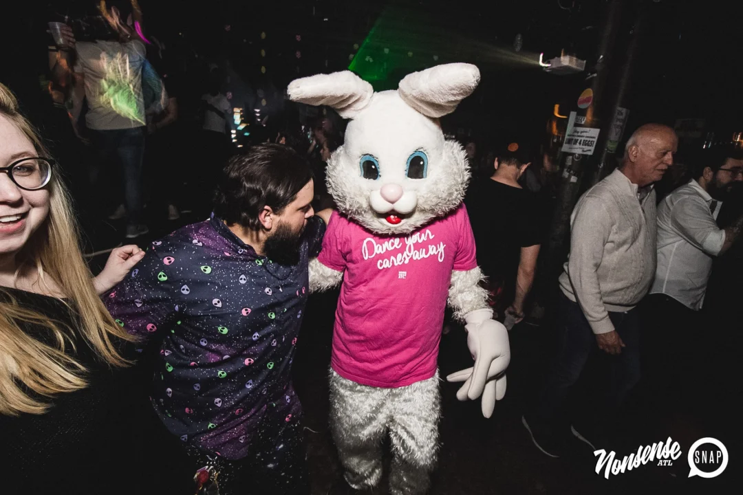 Nonsense Easter Egg Hunt! April 2019! The Basement - East Atlanta. Kimber was the DJ. Photo by Oh Snap.