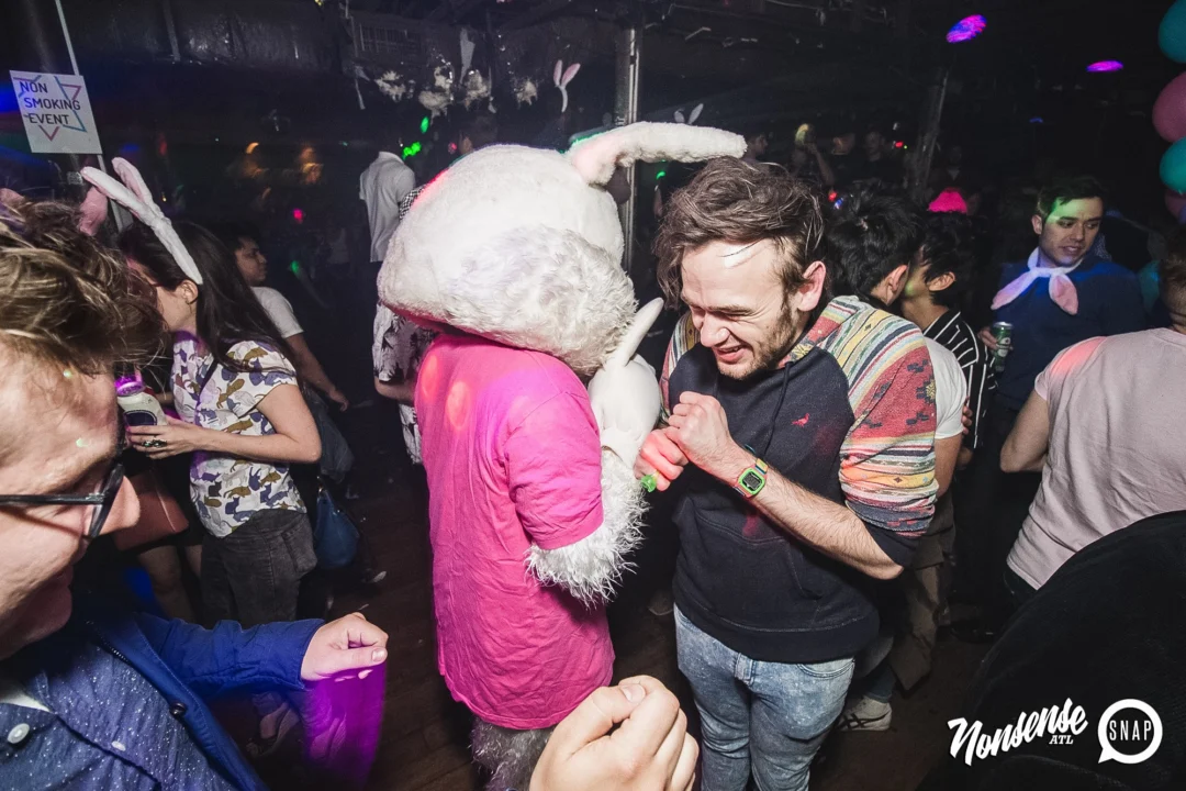 Nonsense Easter Egg Hunt! April 2019! The Basement - East Atlanta. Kimber was the DJ. Photo by Oh Snap.