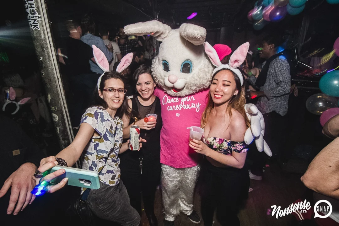 Nonsense Easter Egg Hunt! April 2019! The Basement - East Atlanta. Kimber was the DJ. Photo by Oh Snap.