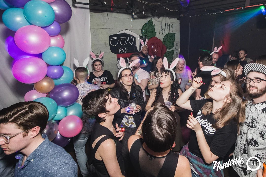 Nonsense Easter Egg Hunt! April 2019! The Basement - East Atlanta. Kimber was the DJ. Photo by Oh Snap.