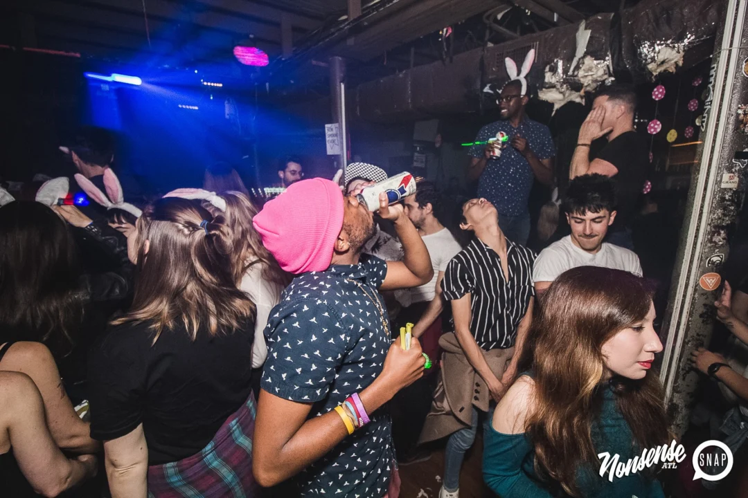 Nonsense Easter Egg Hunt! April 2019! The Basement - East Atlanta. Kimber was the DJ. Photo by Oh Snap.