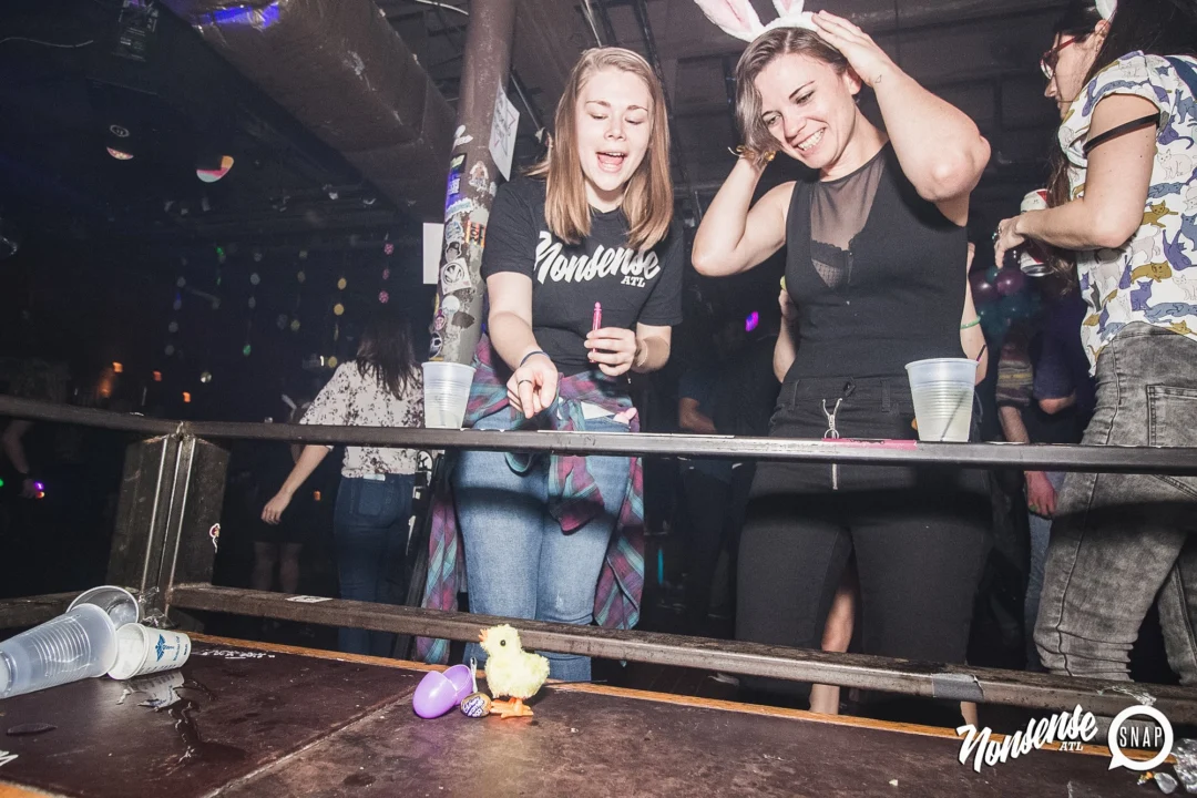 Nonsense Easter Egg Hunt! April 2019! The Basement - East Atlanta. Kimber was the DJ. Photo by Oh Snap.