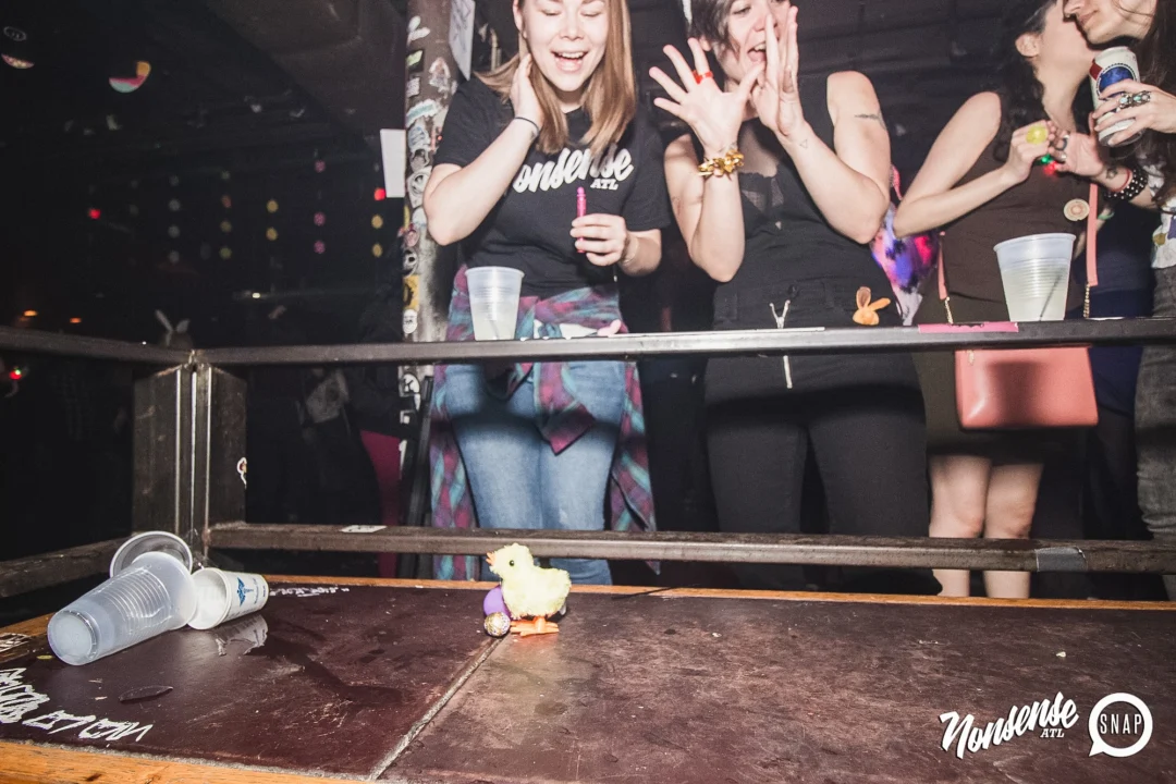 Nonsense Easter Egg Hunt! April 2019! The Basement - East Atlanta. Kimber was the DJ. Photo by Oh Snap.