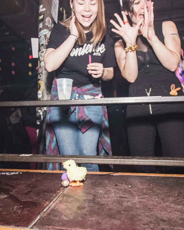 Nonsense Easter Egg Hunt! April 2019! The Basement - East Atlanta. Kimber was the DJ. Photo by Oh Snap.