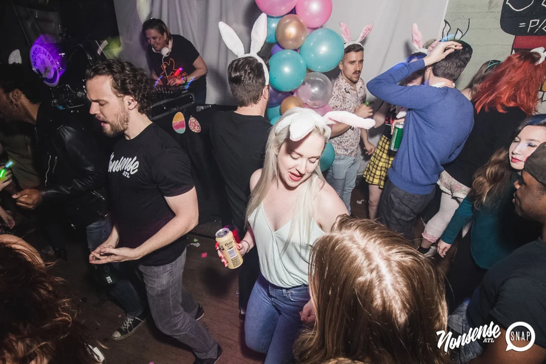 Nonsense Easter Egg Hunt! April 2019! The Basement - East Atlanta. Kimber was the DJ. Photo by Oh Snap.