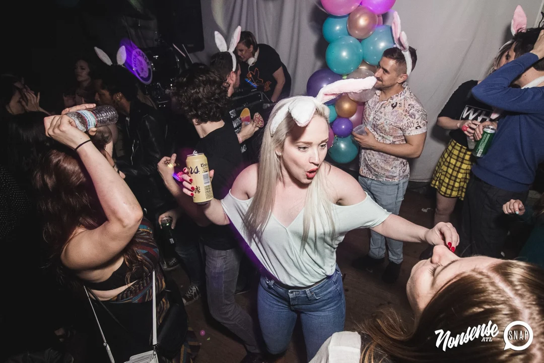 Nonsense Easter Egg Hunt! April 2019! The Basement - East Atlanta. Kimber was the DJ. Photo by Oh Snap.