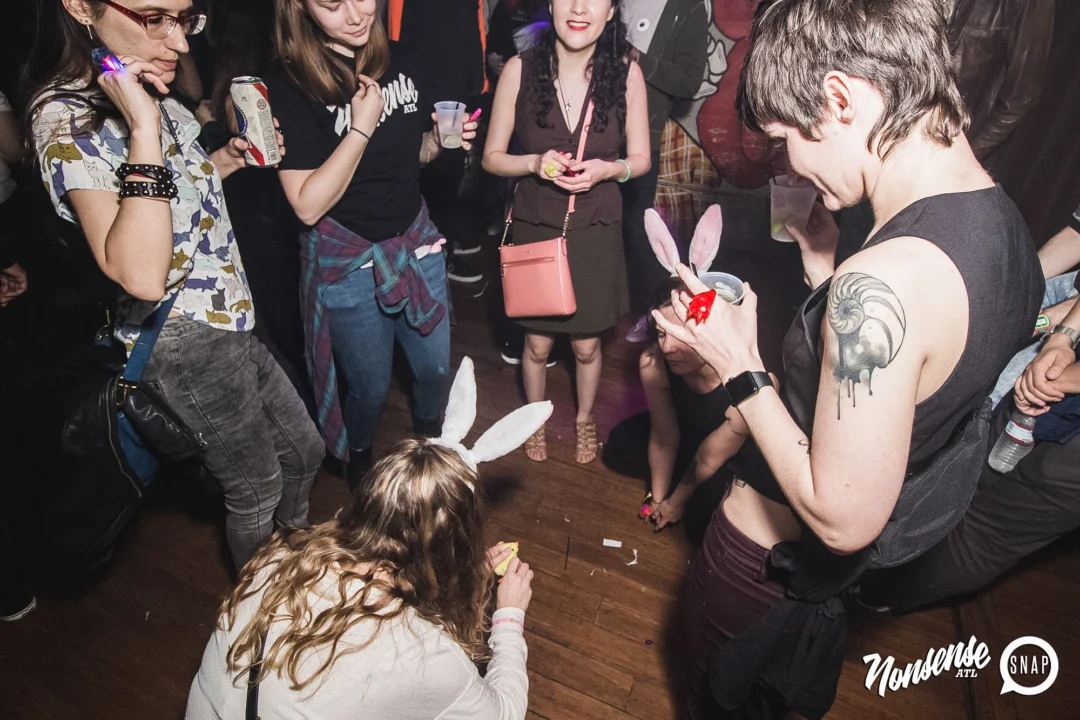 Nonsense Easter Egg Hunt! April 2019! The Basement - East Atlanta. Kimber was the DJ. Photo by Oh Snap.