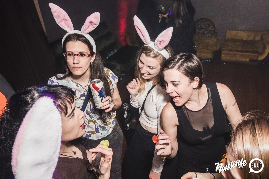 Nonsense Easter Egg Hunt! April 2019! The Basement - East Atlanta. Kimber was the DJ. Photo by Oh Snap.