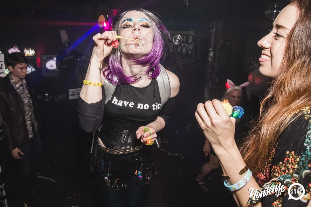 Nonsense Easter Egg Hunt! April 2019! The Basement - East Atlanta. Kimber was the DJ. Photo by Oh Snap.