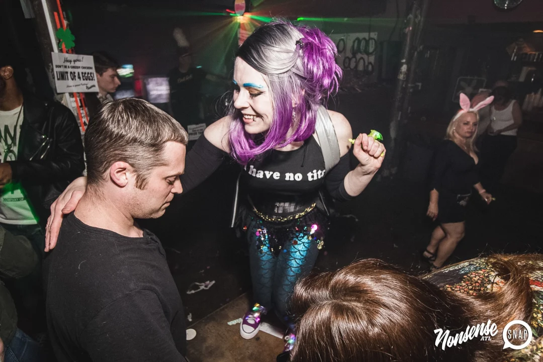 Nonsense Easter Egg Hunt! April 2019! The Basement - East Atlanta. Kimber was the DJ. Photo by Oh Snap.