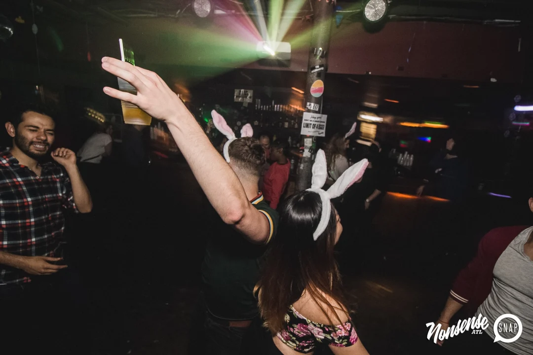 Nonsense Easter Egg Hunt! April 2019! The Basement - East Atlanta. Kimber was the DJ. Photo by Oh Snap.