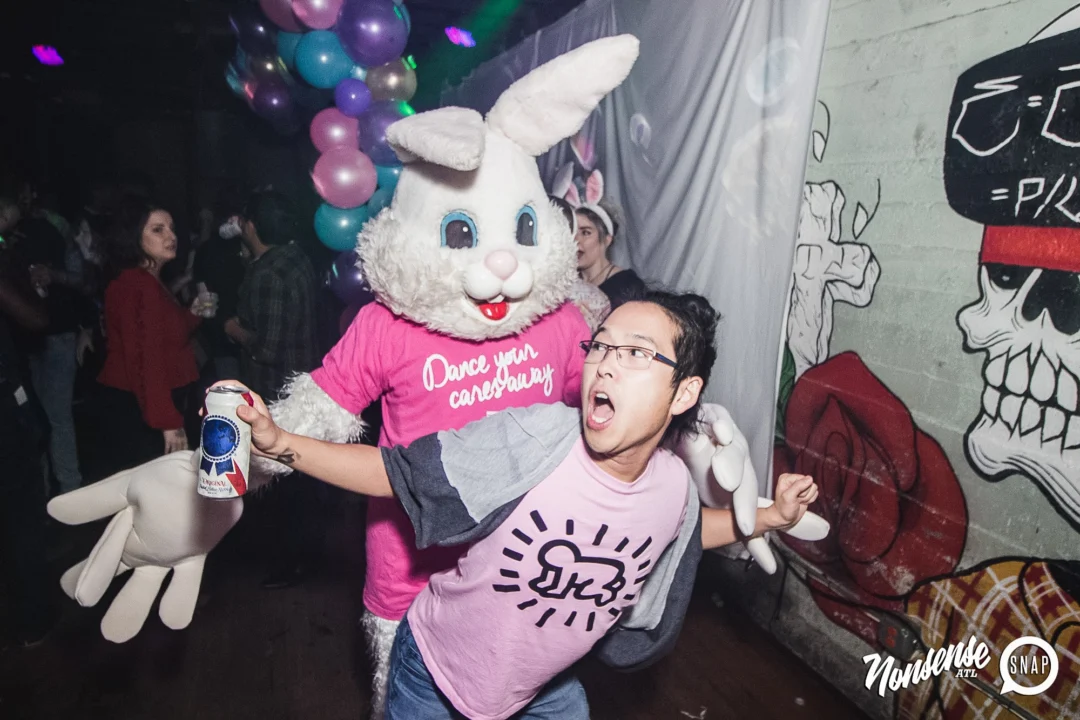 Nonsense Easter Egg Hunt! April 2019! The Basement - East Atlanta. Kimber was the DJ. Photo by Oh Snap.