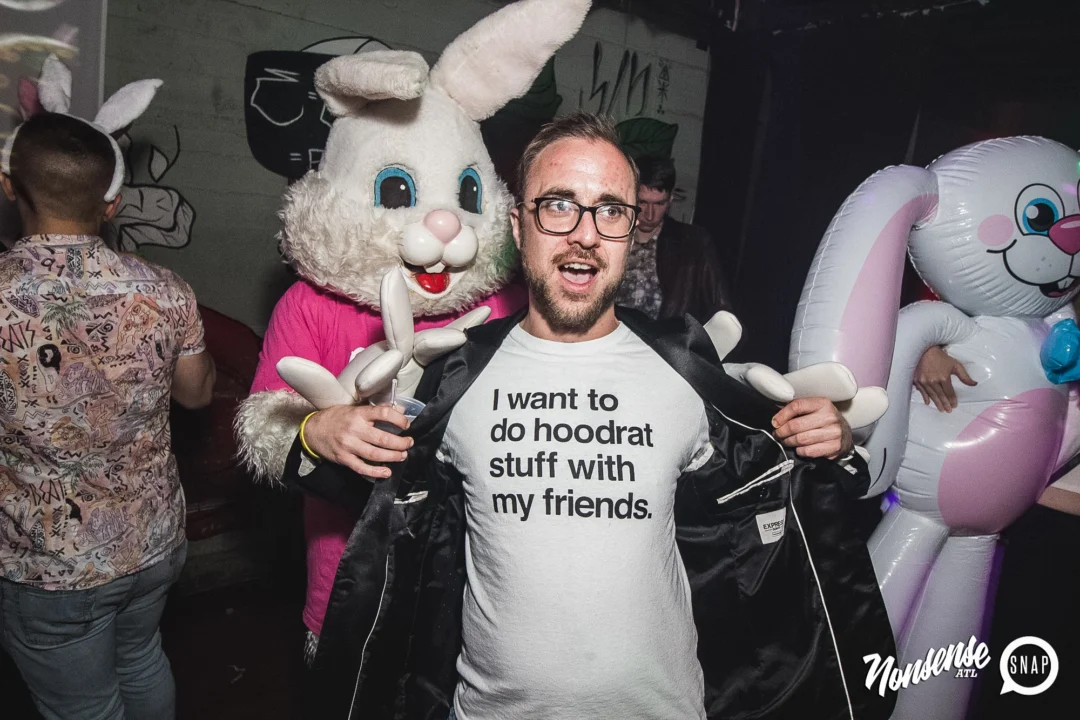 Nonsense Easter Egg Hunt! April 2019! The Basement - East Atlanta. Kimber was the DJ. Photo by Oh Snap.