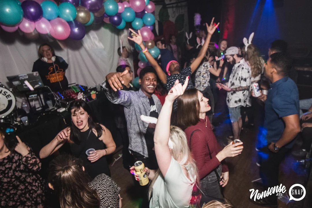 Nonsense Easter Egg Hunt! April 2019! The Basement - East Atlanta. Kimber was the DJ. Photo by Oh Snap.