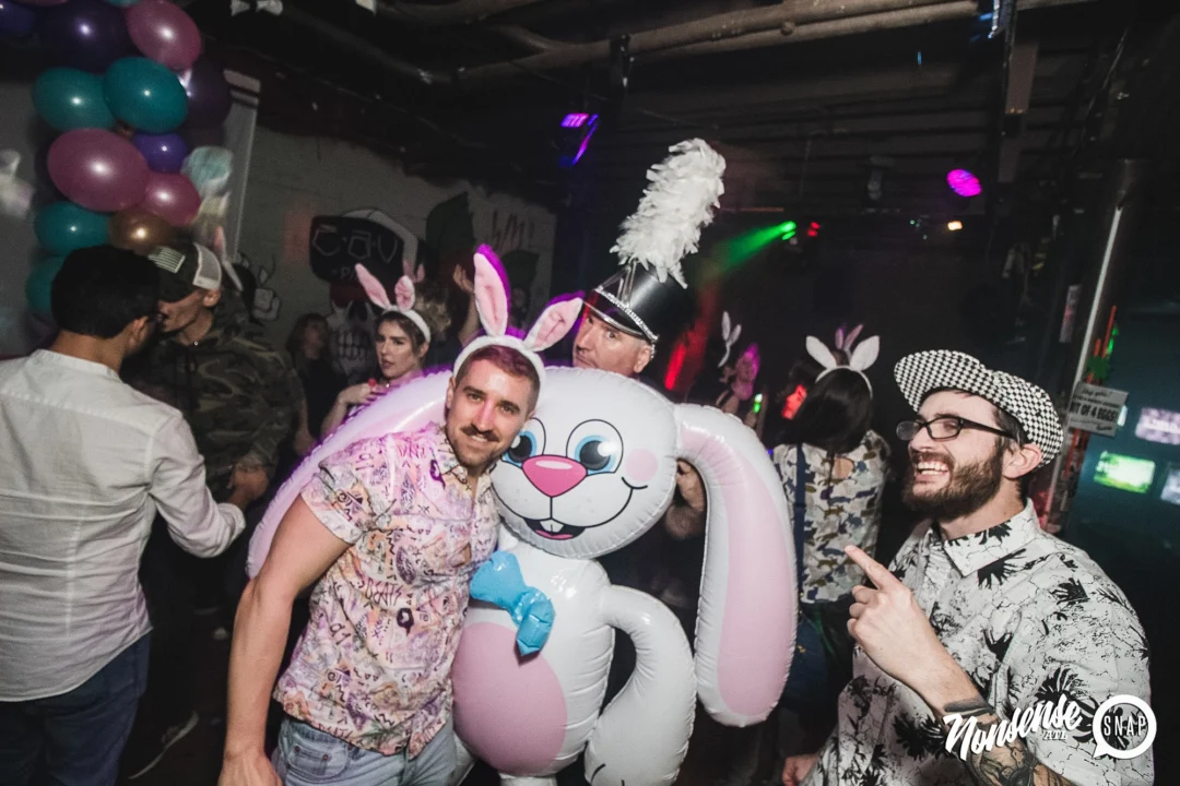Nonsense Easter Egg Hunt! April 2019! The Basement - East Atlanta. Kimber was the DJ. Photo by Oh Snap.