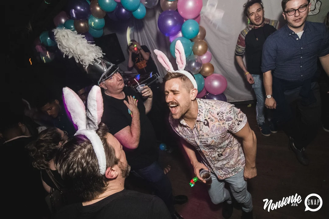 Nonsense Easter Egg Hunt! April 2019! The Basement - East Atlanta. Kimber was the DJ. Photo by Oh Snap.