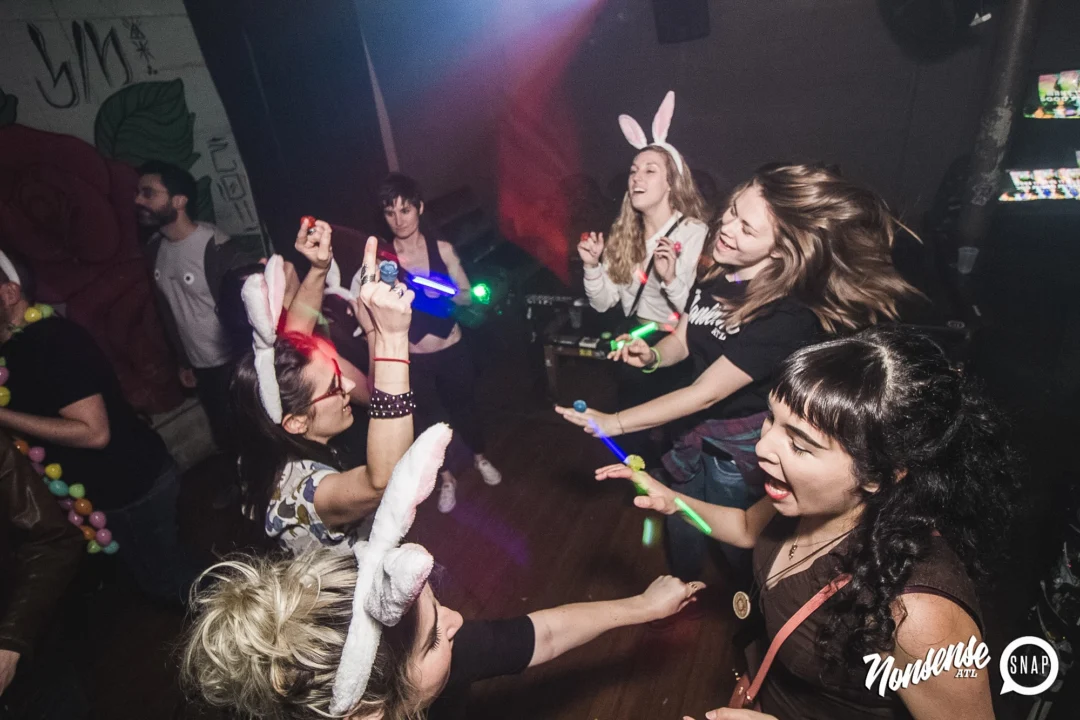 Nonsense Easter Egg Hunt! April 2019! The Basement - East Atlanta. Kimber was the DJ. Photo by Oh Snap.