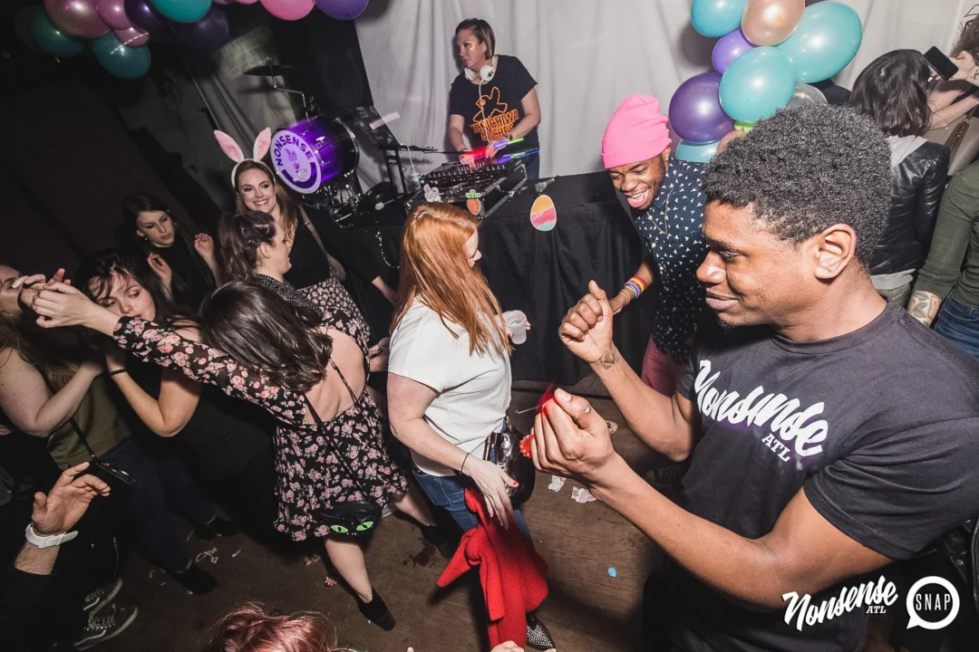 Nonsense Easter Egg Hunt! April 2019! The Basement - East Atlanta. Kimber was the DJ. Photo by Oh Snap.