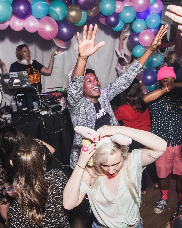 Nonsense Easter Egg Hunt! April 2019! The Basement - East Atlanta. Kimber was the DJ. Photo by Oh Snap.