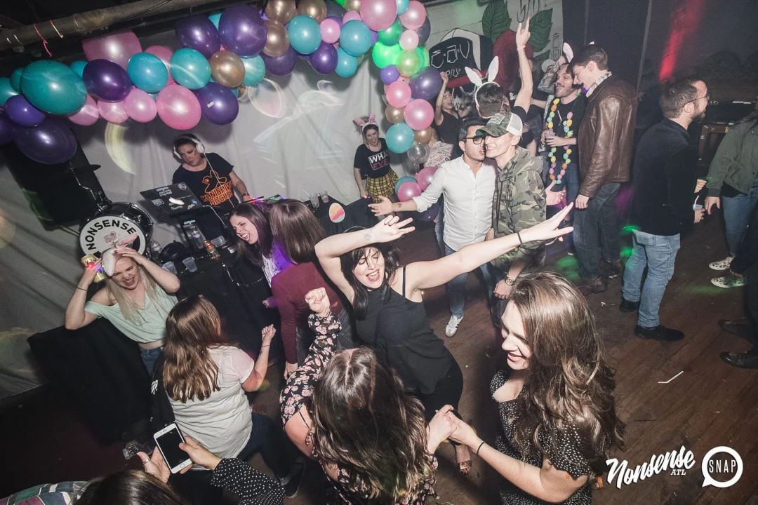 Nonsense Easter Egg Hunt! April 2019! The Basement - East Atlanta. Kimber was the DJ. Photo by Oh Snap.