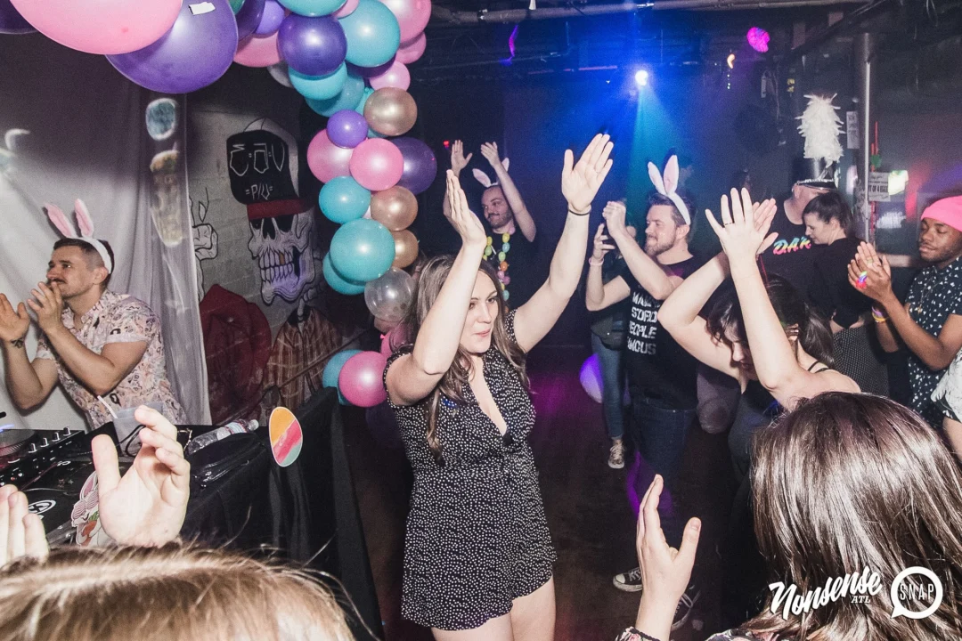 Nonsense Easter Egg Hunt! April 2019! The Basement - East Atlanta. Kimber was the DJ. Photo by Oh Snap.