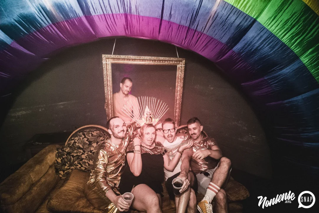 Nonsense: GOLD at The Basement June 2019. Things got ridiculous. Kimber was the DJ. Decor by Tad. Photos by Oh Snap!
