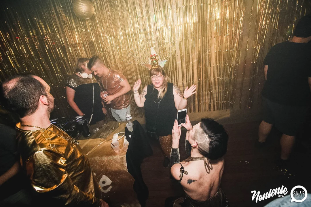 Nonsense: GOLD at The Basement June 2019. Things got ridiculous. Kimber was the DJ. Decor by Tad. Photos by Oh Snap!