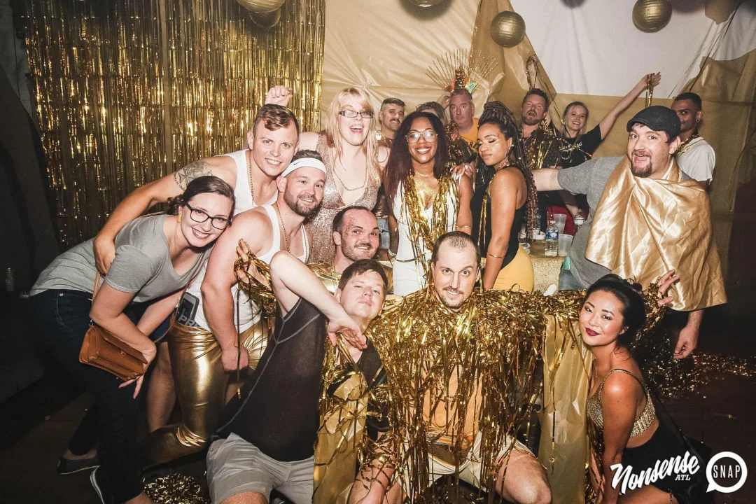Nonsense: GOLD at The Basement June 2019. Things got ridiculous. Kimber was the DJ. Decor by Tad. Photos by Oh Snap!
