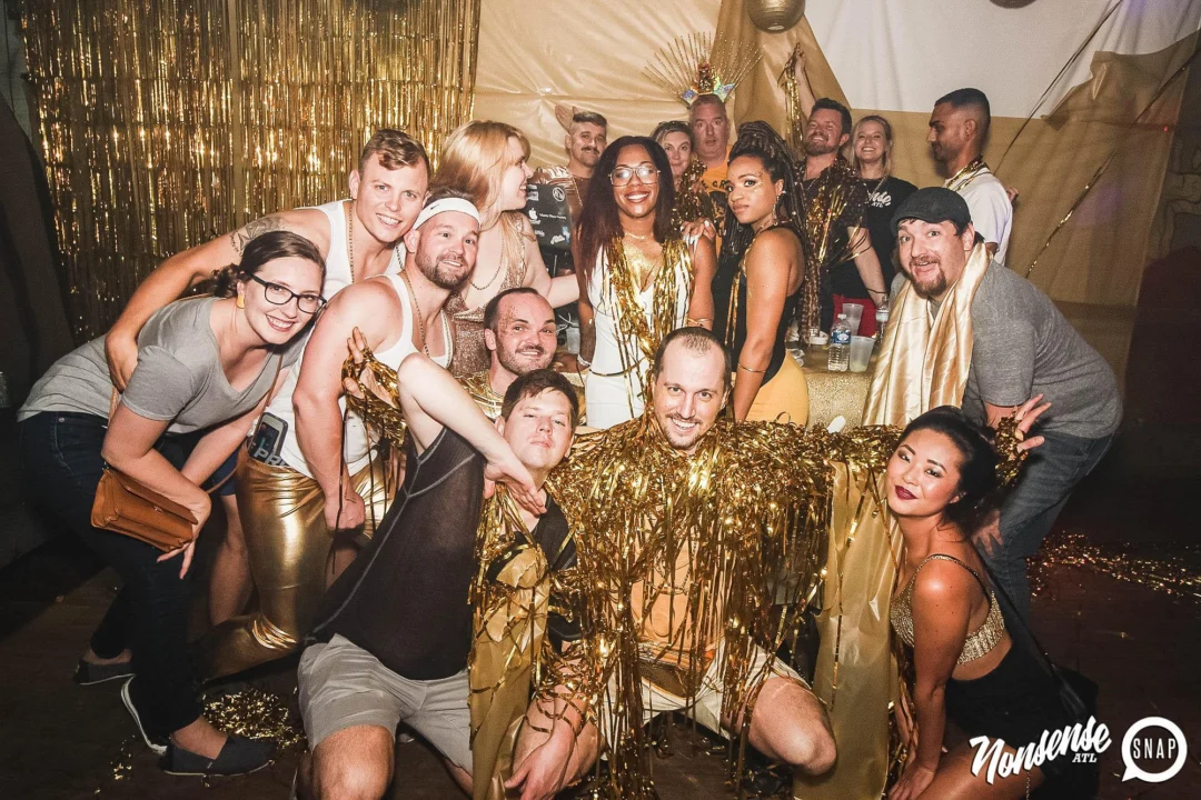 Nonsense: GOLD at The Basement June 2019. Things got ridiculous. Kimber was the DJ. Decor by Tad. Photos by Oh Snap!