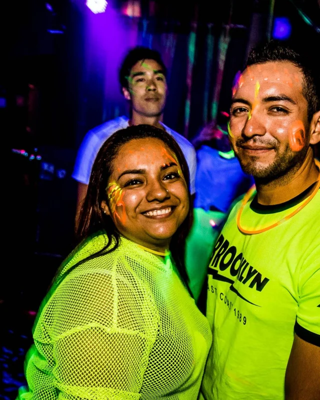 Nonsense GLOW Dance Party - July 2019 at The Basement. DJs: MP3PO & Skalaka. Facepainting by Brooke Creates. Photo by Oh Snap Kid.