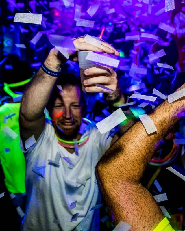 Nonsense GLOW Dance Party - July 2019 at The Basement. DJs: MP3PO & Skalaka. Facepainting by Brooke Creates. Photo by Oh Snap Kid.