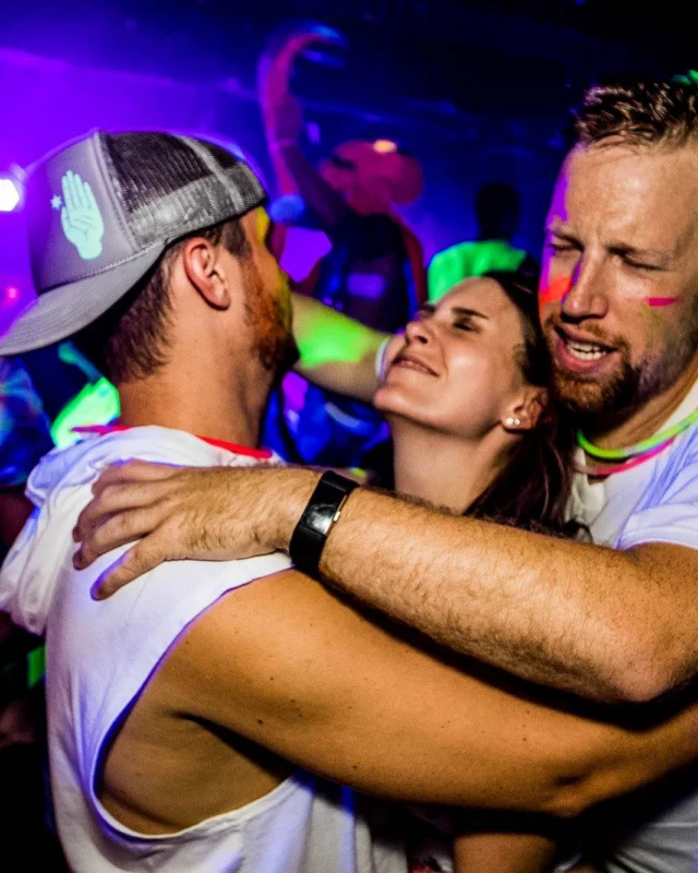 Nonsense GLOW Dance Party - July 2019 at The Basement. DJs: MP3PO & Skalaka. Facepainting by Brooke Creates. Photo by Oh Snap Kid.