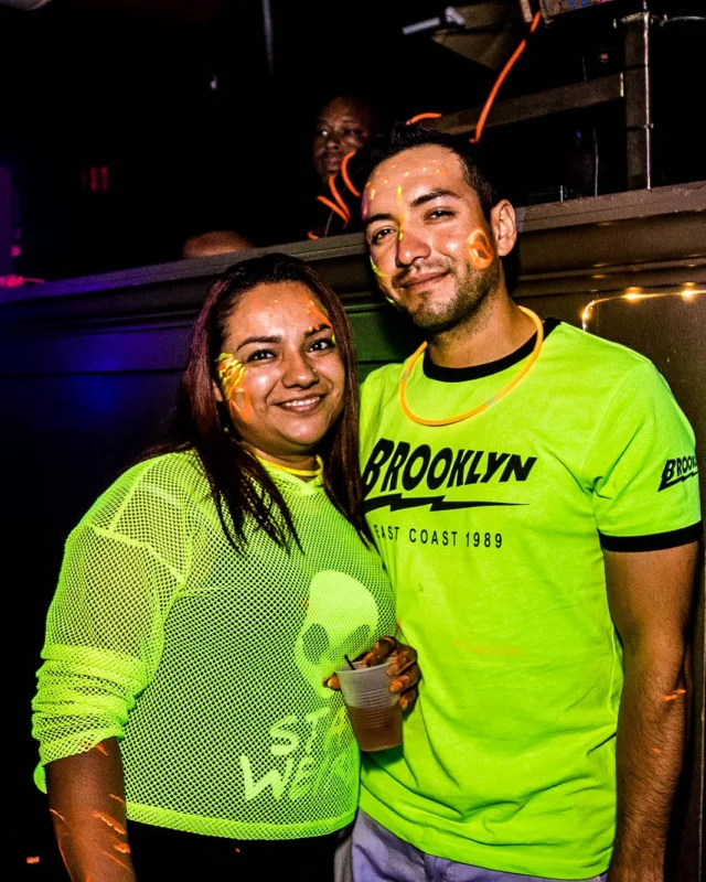 Nonsense GLOW Dance Party - July 2019 at The Basement. DJs: MP3PO & Skalaka. Facepainting by Brooke Creates. Photo by Oh Snap Kid.