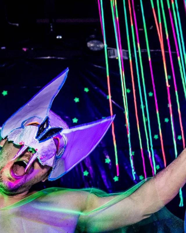 Nonsense GLOW Dance Party - July 2019 at The Basement. DJs: MP3PO & Skalaka. Facepainting by Brooke Creates. Photo by Oh Snap Kid.