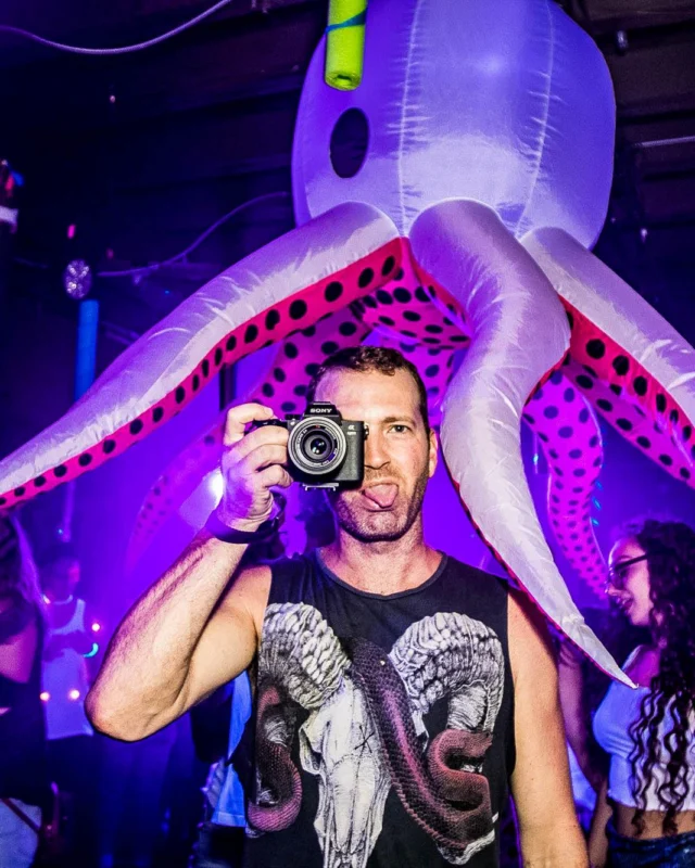 Nonsense GLOW Dance Party - July 2019 at The Basement. DJs: MP3PO & Skalaka. Facepainting by Brooke Creates. Photo by Oh Snap Kid.