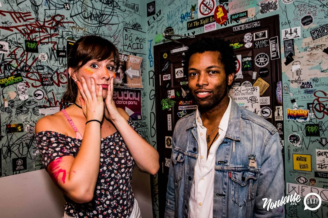 Nonsense GLOW Dance Party - July 2019 at The Basement. DJs: MP3PO & Skalaka. Facepainting by Brooke Creates. Photo by Oh Snap Kid.
